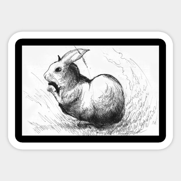 Ink rabbit drawing 28/10/23 Sticker by STearleArt